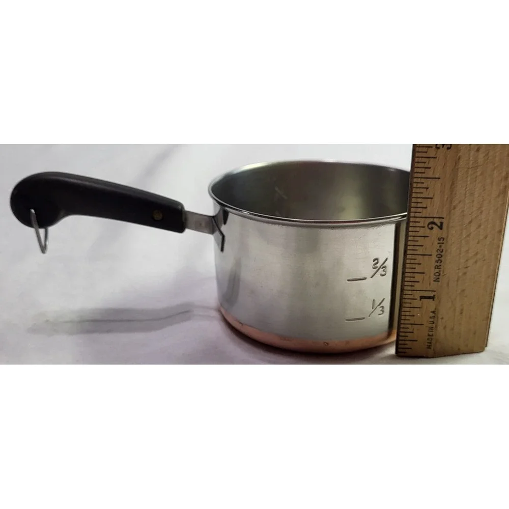 Revere Ware Measuring Cup Vintage Copper Bottom Stainless Steel USA Kitchen